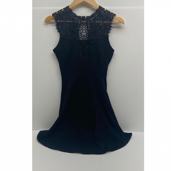 Eclipse Fit & Flare Black Lace Sleeveless Dress S - Picture 1 of 12